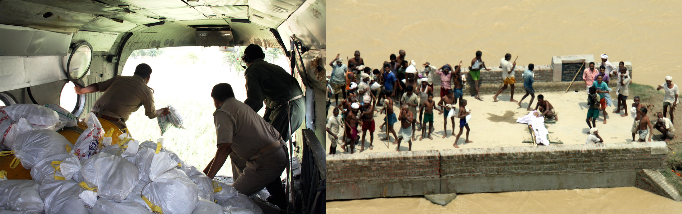 Air Force MI -17 Helicopters continue flood relief operations in Uttar Pradesh.