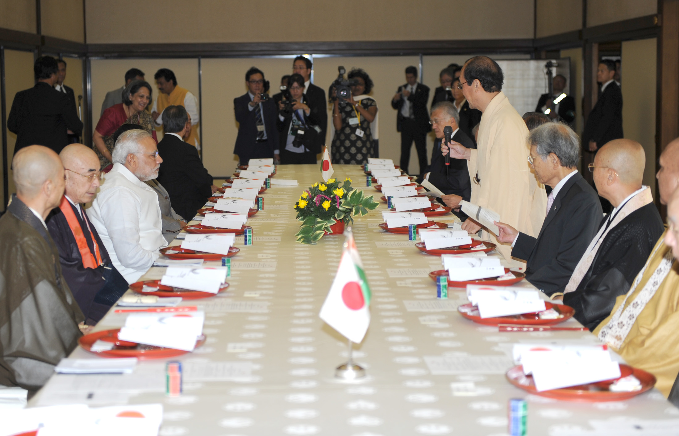 PM Narendra Modi during the luncheon meeting hosted by the Kyoto Buddhist Association