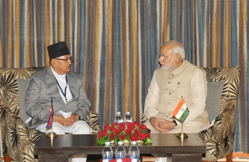 Minister of Foreign Affairs of Nepal, Shri Mahendra Bahadur Pandey calling on the Prime Minister, Shri Narendra Modi,