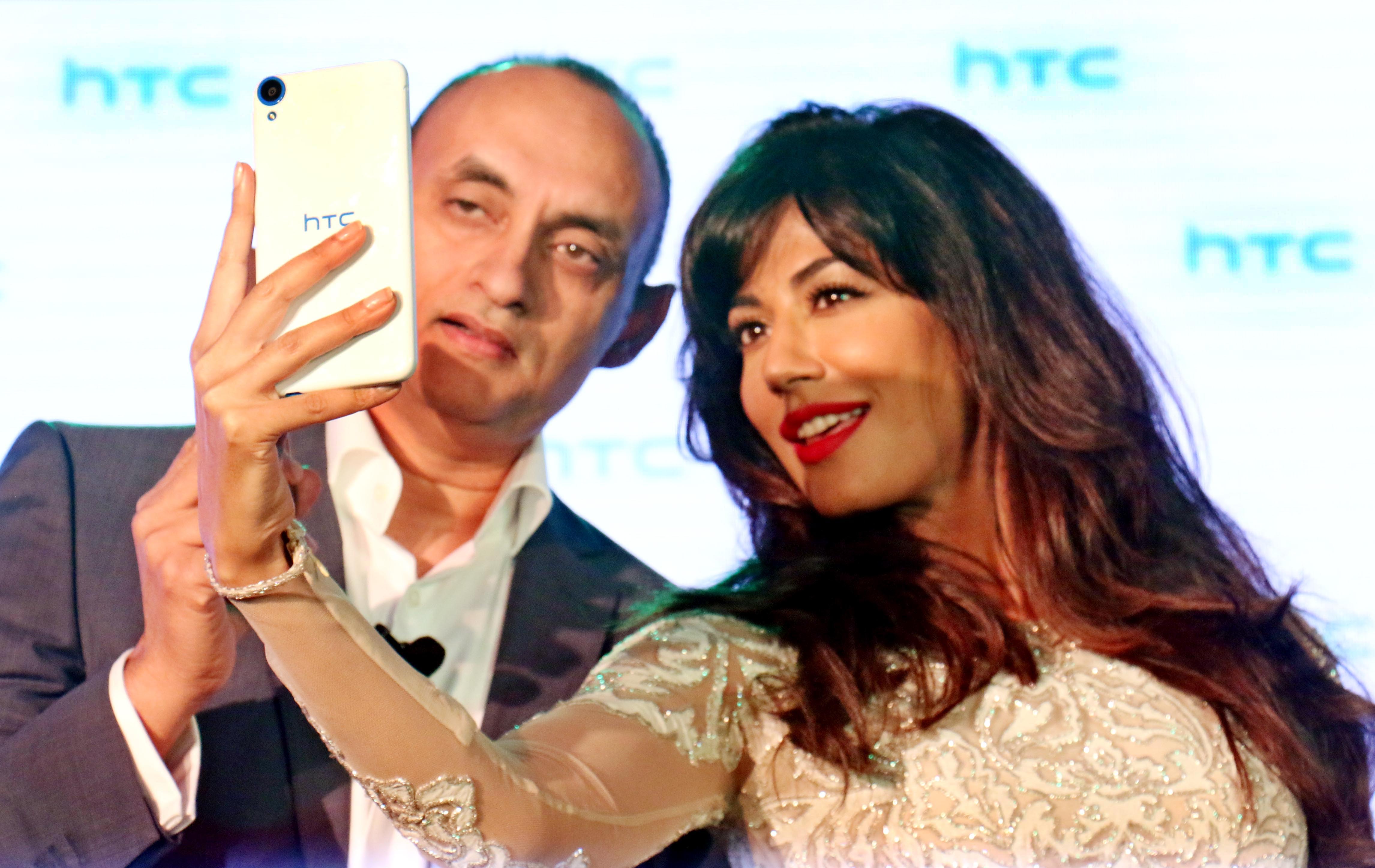 Actress Chitrangda Singh launched HTC Desire smartphone.