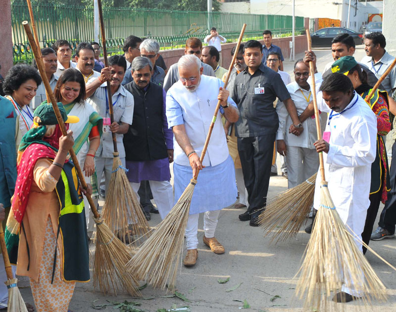 P M Narendra Modi’s  launch of “Swachh Bharat Mission”