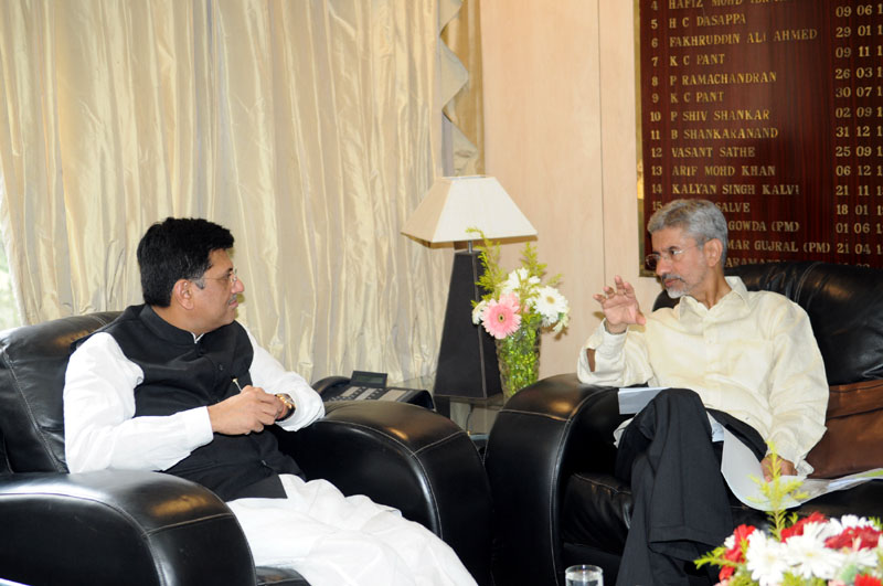 Indian Ambassador to America, Dr. S. Jaishankar meeting with  Piyush Goyal,