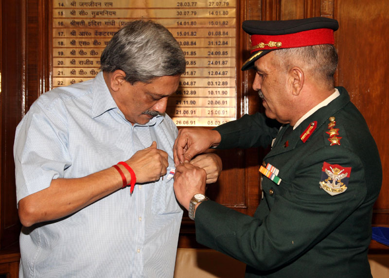 Manohar Parrikar on the eve of “Armed Forces Flag Day”
