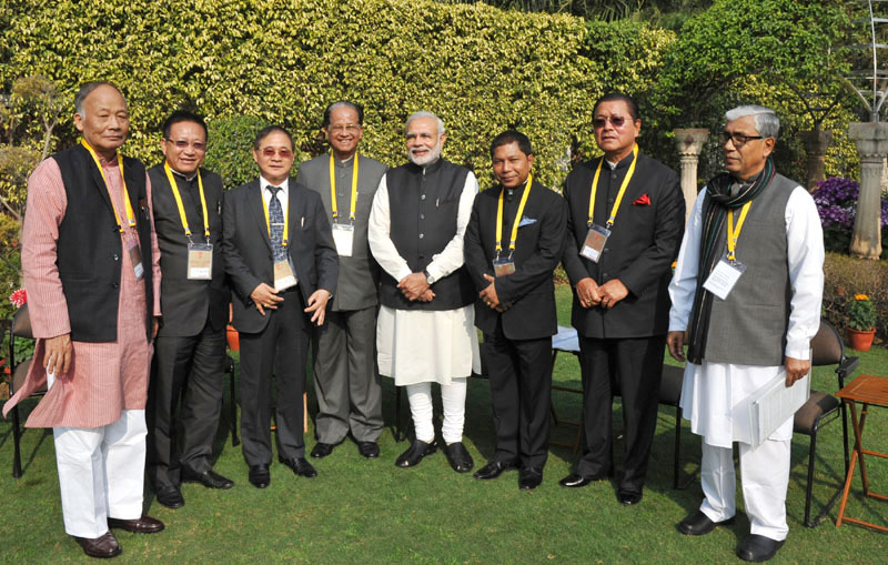 Narendra Modi with CMs of North-Eastern states, ahead of first meeting of the Governing Council of NITI Aayog