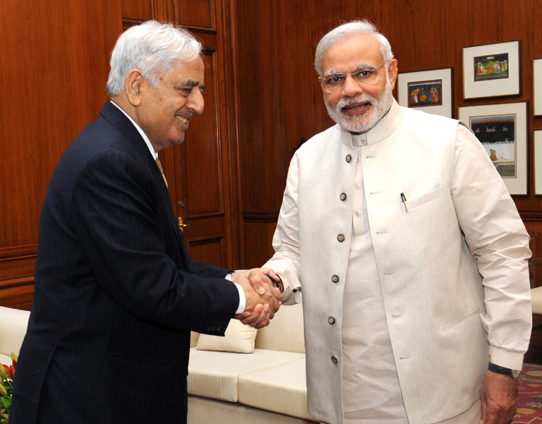 CM of J&K Mufti Mohammad Sayeed calling on the PM Modi,