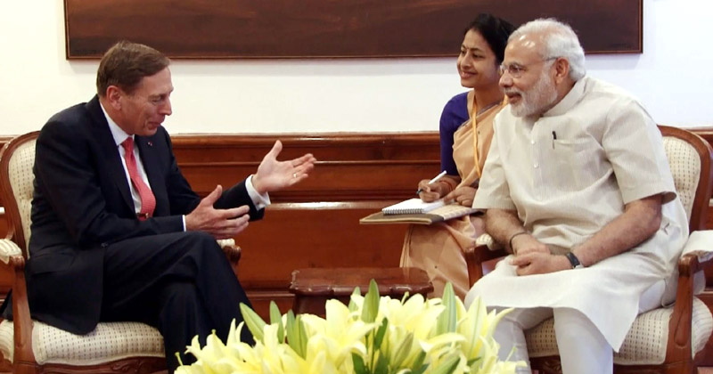 Head of KKR Global Institute, Gen. (Retd.) David Petraeus calls on the PM Narendra Modi