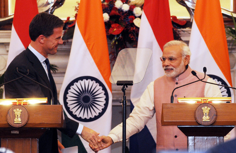 PM Modi and the PM of the Netherlands,Mark Rutte, at the Joint Press Briefing