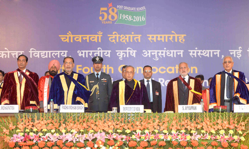 President Pranab Mukherjee at the Fifty-Fourth convocation of the IARI