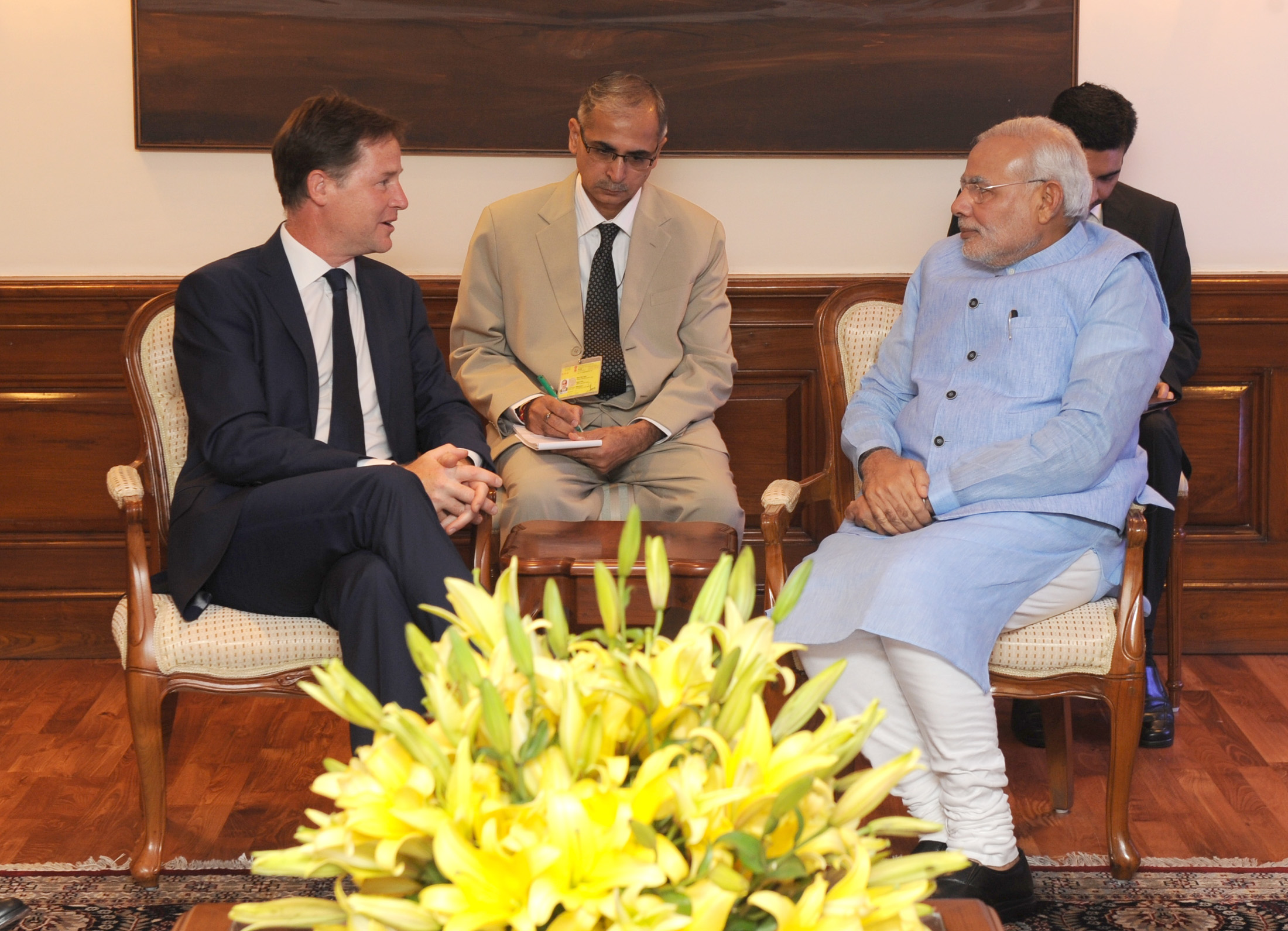 UK Deputy Prime Minister, Mr. Nick Clegg calls on the Prime Minister, Shri Narendra Modi,