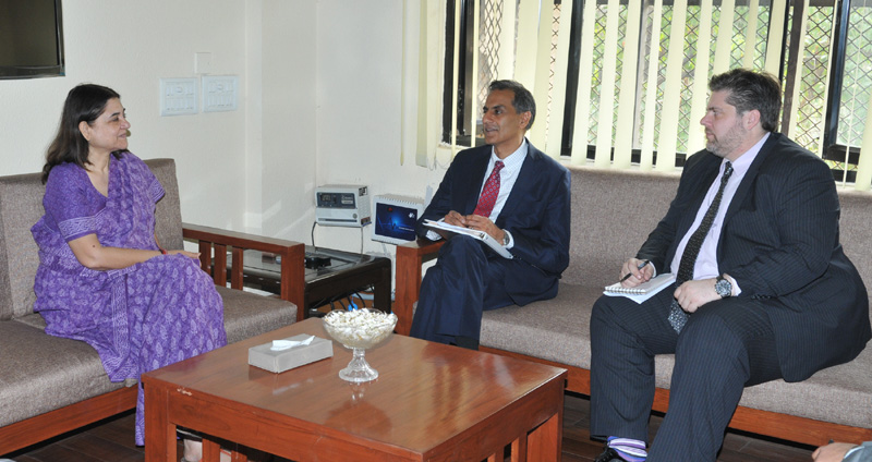 US Ambassador Mr. Richard Verma meeting the  Maneka Sanjay Gandhi